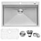 Ruvati 33"x22" Drop-in Tight Radius 16 Ga SS Topmount Kitchen Sink Sgl Bowl RVH8005 - alternate 1